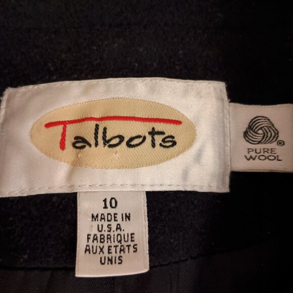 Talbots 100% Wool Black Double-Breasted Peacoat Women’s Size 10 Classic Coat - Picture 8 of 16